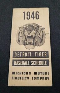 Detroit Tigers 1946 Baseball Schedule Michigan Mutual Company RARE - Picture 1 of 9