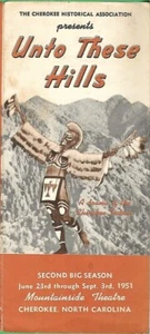 Original 1951 Flyer Kermit Hunter's "UNTO THESE HILLS A Drama of the Cherokee" - Picture 1 of 5