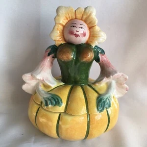 Neiman Marcus Italien Squash Dame Garten Fee Keramik Glas Box Herbst Ernte Dame - Bild 1 von 18