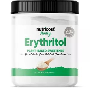 Nutricost Pantry Erythritol Plant-Based Sweetener Powder (1 LB) - Zero Additives - Picture 1 of 5