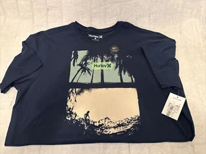 NWT Vintage Hurley Surf Beach Waves Scene Blue Shirt Size XL - Picture 1 of 4