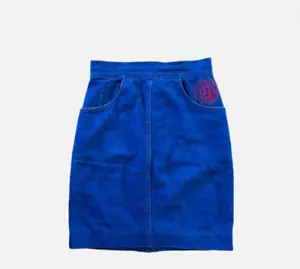 Falda lápiz cónica vintage años 90 Fendi Denim bordada FF monograma cintura 27" - Imagen 1 de 4