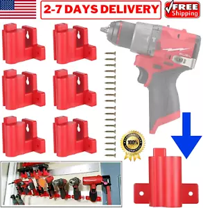 6x Wall Mount Drill Holder for Milwaukee M12 Tool Storage Hanger Mount Organizer - Picture 1 of 23