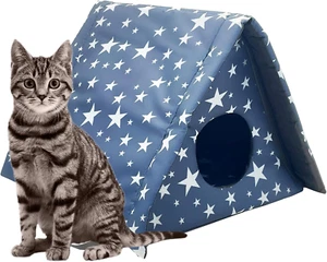 Stray Cats Shelter, Waterproof Outdoor Cat House Foldable Warm Pet Cave for Wint - Picture 1 of 12