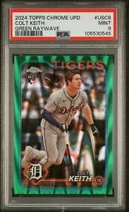 Colt Keith 2024 Topps Chrome Update Green Refractor /99 #USC8 Tigers RC PSA 9 - Picture 1 of 2