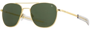 AO Original Pilot 52mm Gold Frame Bayonet Non-Polarized Green Glass - Picture 1 of 3