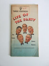 Three Feathers Whiskey Life of the Party Songs booklet Games Quizzes Songs 1950