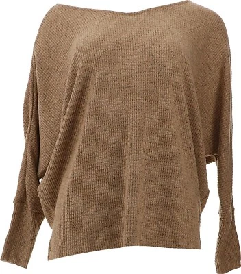 Top Retreat Rhonda Shear Waffle Tejido Dolman-Slv CAMEL S NUEVO SIN ETIQUETAS (859) Foto 1 de 4