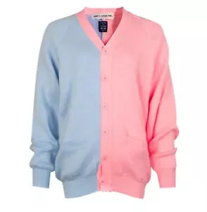 COMME DES GARCONS GIRL CARDIGAN KNIT TWO TONE PINK/BLUE - Picture 1 of 5