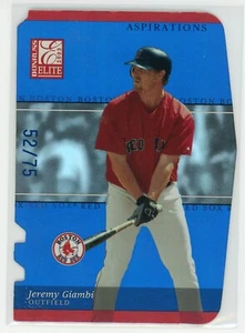 2003 Donruss Elite Jeremy Giambi #176 Aspirazioni Blu Die-Cut #/75 - Foto 1 di 2