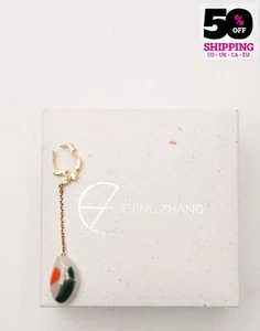 RRP€110 EJING ZHANG Holman 925 Sterling Silver Single Ear Cuff Resin Drop - Picture 1 of 5