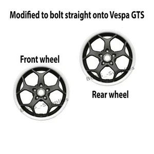 Paar Piaggio MP3 Sport Felge vorne 3,00 x 13" silber mit polierten Modifikationen - Bild 1 von 1