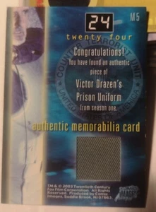 24 / Twenty Four Season 1 - M5 "Victor Drazen's Prison Uniform" Costume Card - Picture 1 of 2