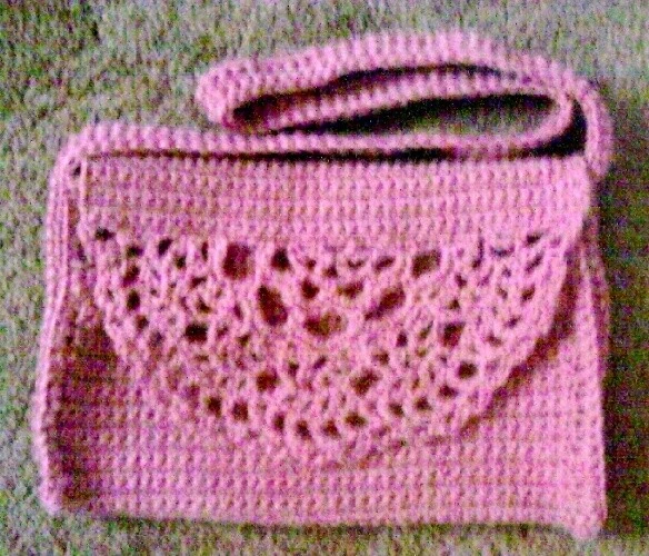 Crocheted Scallops Flap Shoulder Purse Pattern Instructions Only - Image 1 of 1