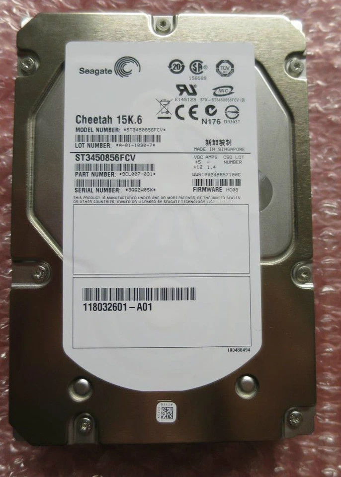 Seagate Cheetah 450GB 15k FC Hard Drive HDD ST3450856FCV 9CL007-031 FW: HC08 - Image 1 of 1