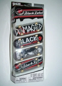TECH DECK SET DI 4 BLACK LABEL 96mm FINGERBOARD SKATEBOARD 2011 SPINMASTER NUOVO - Foto 1 di 2