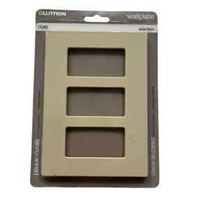 Lutron Claro Light Switch Cover Plate 3 Gang Wallplate Ivory beige glossy - Picture 1 of 5