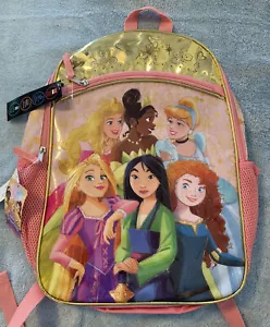 Disney Princesses Backpack 17 in Princess Mulan Aurora Cinderella Merida Tiana - Picture 1 of 4
