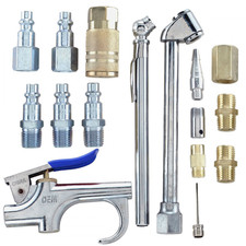 17 Pack Compressor Nozzle Blow Gun Air Tool Cleaning Accessory Durable Kit Set
