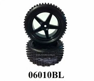 06010bl Coppia ruote anteriori verde complete di cerchione Himoto 1/10 Buggy - Foto 1 di 1
