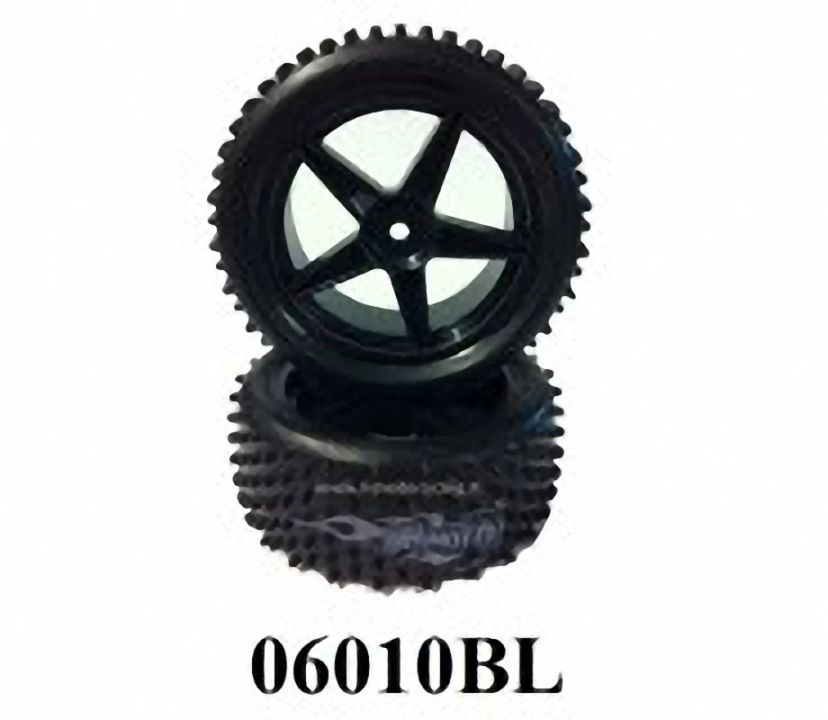 06010bl Coppia ruote anteriori verde complete di cerchione Himoto 1/10 Buggy - Immagine 1 di 1