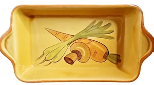 Vintage Los Angeles Potteries Casserole Dish Rectangle Vegetable Design Bakeware - Picture 1 of 6