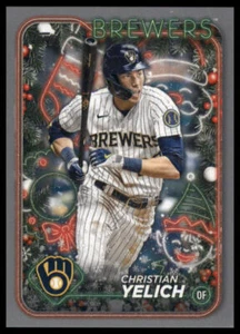 2024 Topps Holiday Christian Yelich Silver Glitter Brewers #H140 - Picture 1 of 2