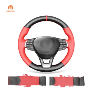 Carbon Fiber PU Red Leather Car Steering Wheel Cover for Honda Accord 10 Odyssey - Imagen 1 de 12
