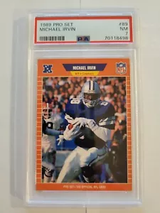 1989 Pro Set Football #89 - Michael Irvin - Rookie RC - PSA 7 - Dallas Cowboys - Picture 1 of 2