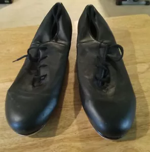 BLOCH 02 Shockwave Black Leather Tap Shoes Girls Size 9N Dance - Picture 1 of 11
