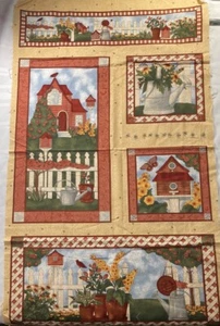 “Cottage Garden” Kathy Schmitz For Moda Fabric Panel 23x44 - Picture 1 of 3
