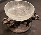 Beautiful large Center Piece Bowl with a 3 Elephant Base Stand, Resin/Ceramic 