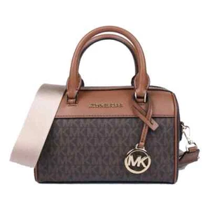 MICHAEL KORS TRAVEL XS MINI DUFFLE SHOULDER CROSSBODY BAG HANDBAG PURSE BROWN - Picture 1 of 12
