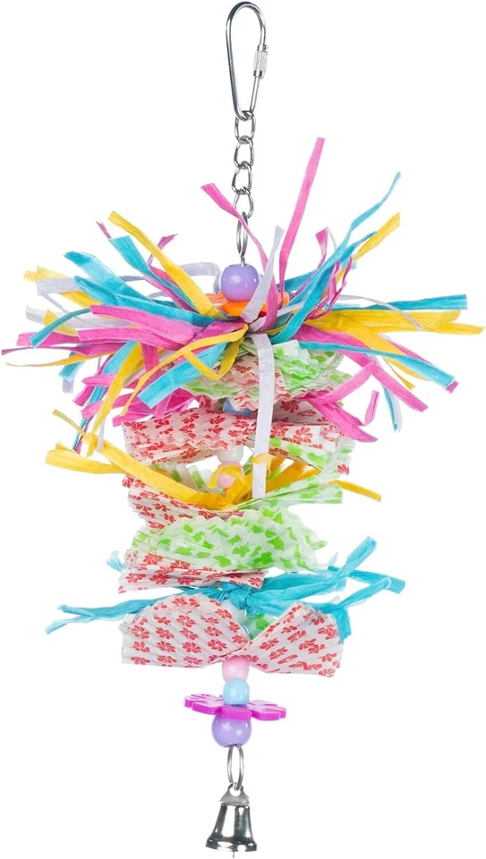 Pervue Pet Products Sound & Movement Miami Frost Bird Toy, Shreddable Parrot Toy - Image 1 of 4