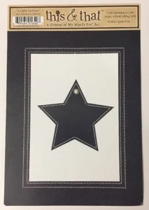 A LITTLE LEATHER BLUE STITCHED Die-Cut Frame(5pc)My Mind Eye•This & That •Sewn• - Picture 1 of 6