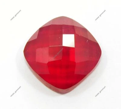 Pedra preciosa solta sangue escultura quadrada rubi vermelho natural não aquecida 9 quilates - Imagem 1 de 4