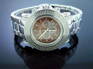New Don & Co 3.50CT 3 rows large Diamonds 50mm Stainless steel Watch brown face - Picture 1 of 4