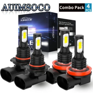 LED Headlights 9005 High Beam H11 Low Beam Bulbs Super Bright 10000K Xenon White - Picture 1 of 16