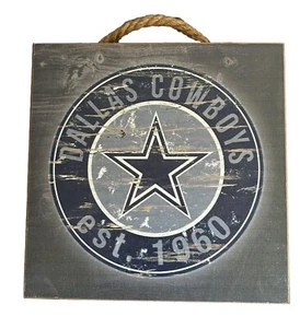 Dallas Cowboys NFL Wood Distressed 8x8 Sign Perfect for ManCave NWOT - Picture 1 of 4