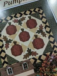 SUGAR BEAR PUMPKINS Applique Quilt Pattern Thimbleberries Lynette Jensen 52x52" - Picture 1 of 3