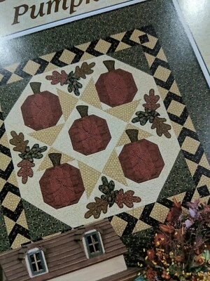 SUGAR BEAR PUMPKINS Applique Quilt Pattern Thimbleberries Lynette Jensen 52x52" - Image 1 of 3