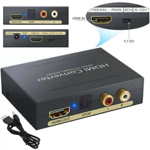 Audio Konverter Extractor HDMI zu Optical SPDIF RCA R/L Analog Digital Adapter - Bild 1 von 11