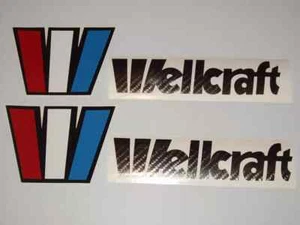 Carbon Fiber Marine Vinyl Wellcraft decal sticker set, free ship - Picture 1 of 1