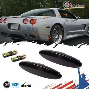 2 piezas luces marcadoras laterales traseras LED negras rojas para Chevy Corvette C5 1997-2004 - Imagen 1 de 10