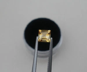 Citrine Square Natural Loose Faceted Gem 5mm - Picture 1 of 6