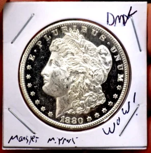 MORGAN SILVER DOLLAR 1880 S GEM BU DMPL OBV MONSTER MIRRORS MS++++++ HALF DMPL - Picture 1 of 6