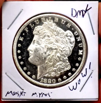 MORGAN SILVER DOLLAR 1880 S GEM BU DMPL OBV MONSTER MIRRORS MS++++++ HALF DMPL - Image 1 of 4
