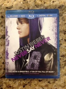 Justin Bieber: Never Say Never (Blu-ray/DVD, 2011, 2-Disc)Authentic US Release - Foto 1 di 3