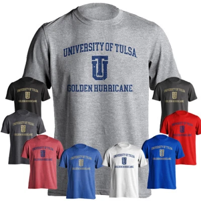 Tulsa University Golden Hurricane Retro Distressed Logo Tee Short Sleeve T-Shirt - Image 1 of 2