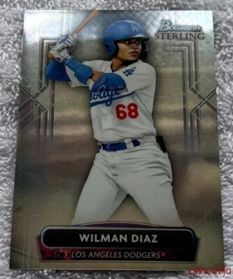 2022 Bowman Sterling WILMAN DIAZ #BSP-100 Base Prospect Los Angeles Dodgers - Image 1 of 2